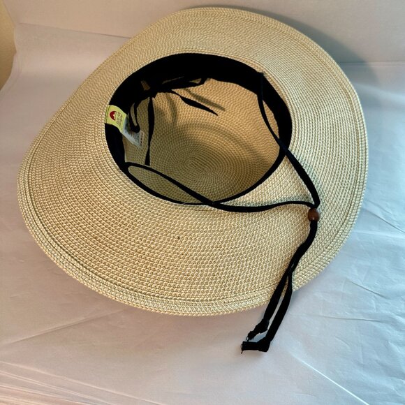 Women's Tweed Sun Hat Embellished With Satin Flowers & Pearls Special Event NEW - Picture 9 of 13
